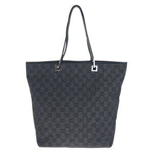 Gucci GG Leather Black Shoulder Canvas Bag Tote
